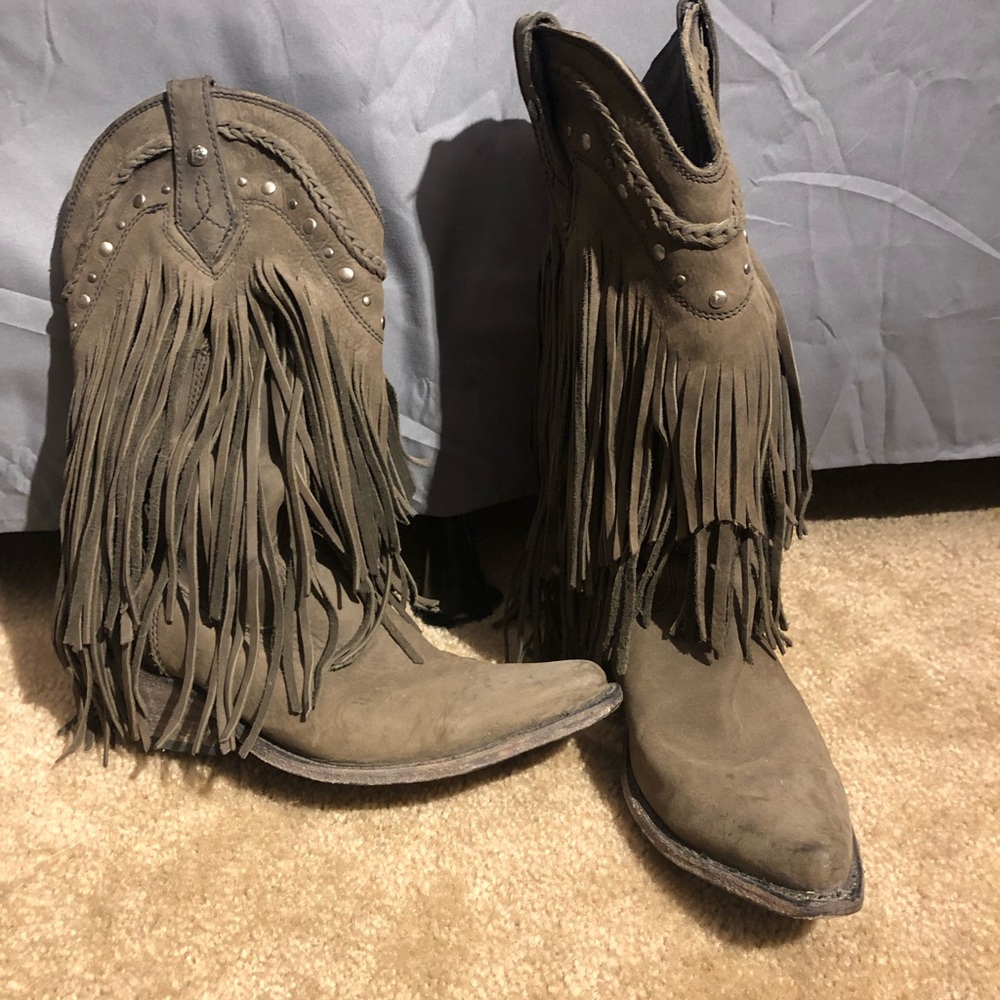 Liberty Black Fringe Cowboy Boot